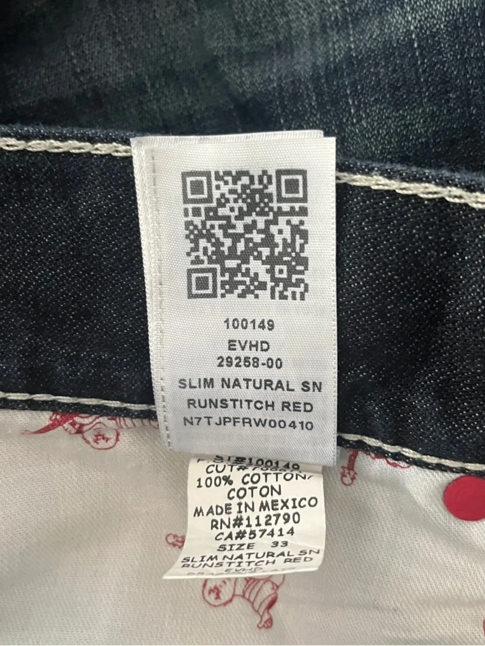 True Religion Slim Section Straight Leg Jeans Size 33 Inseam 33”